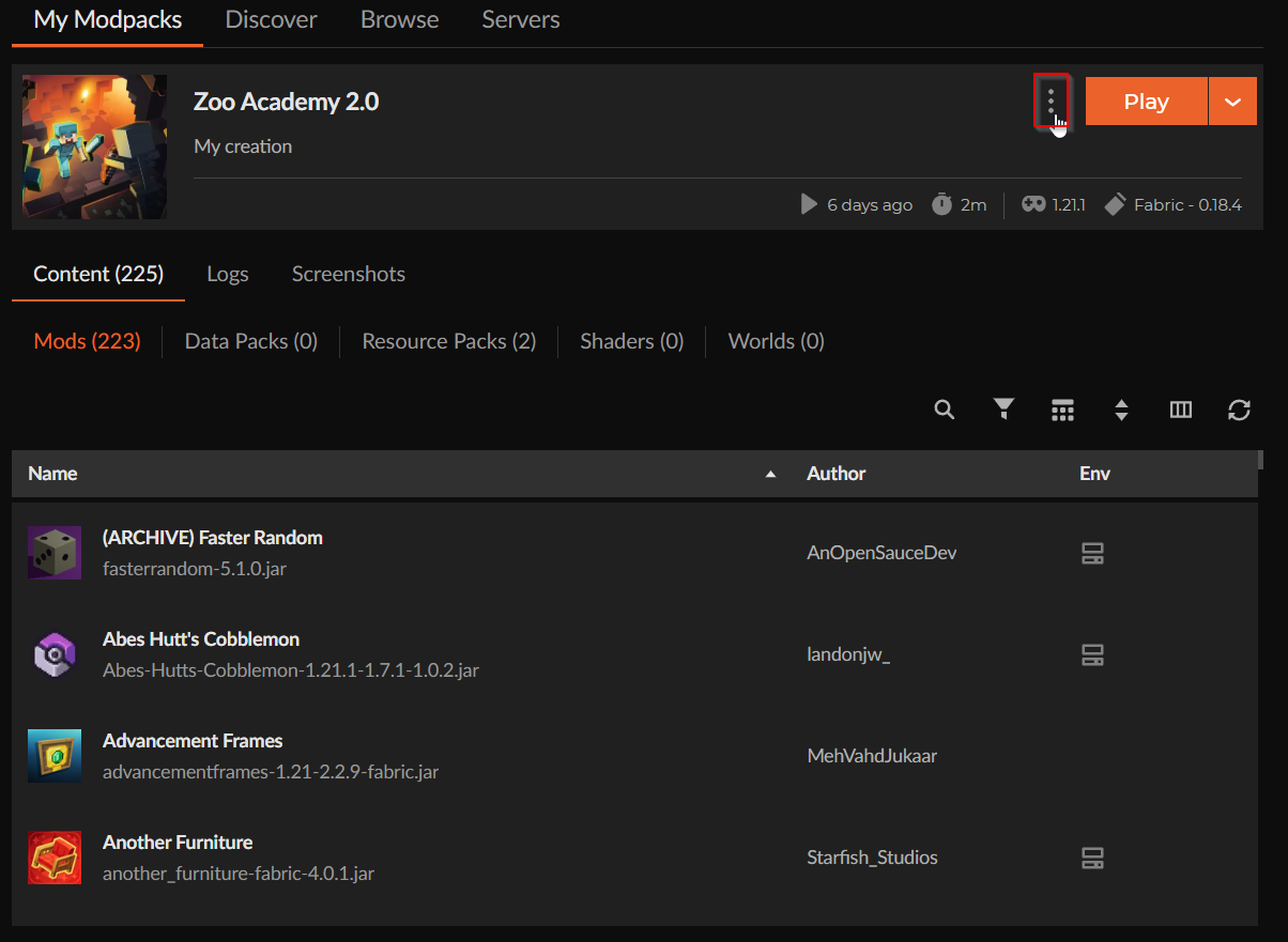 Cliquez sur les trois petits points